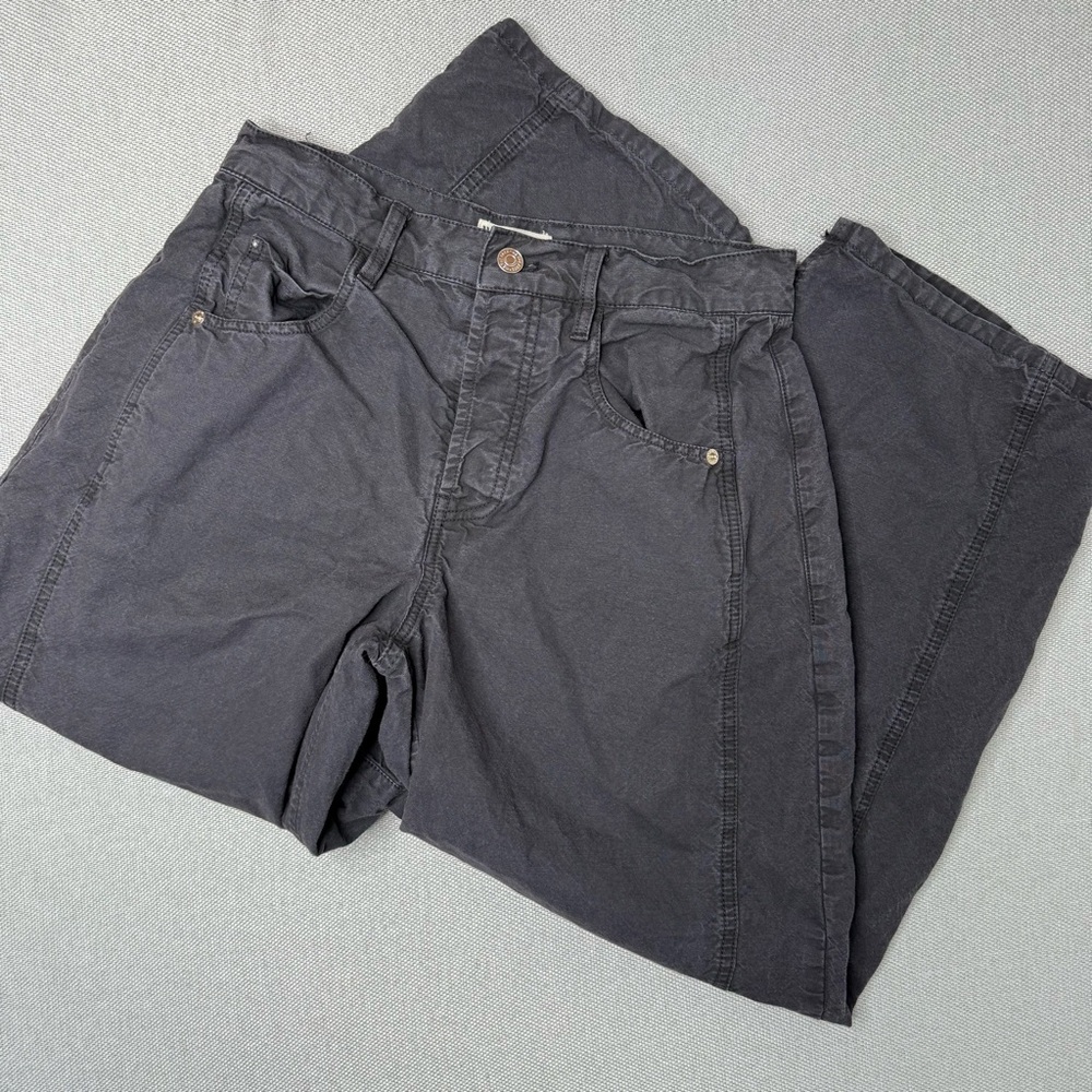Free People We The Free Good Luck Black Canvas Barrel‎ Pants XS